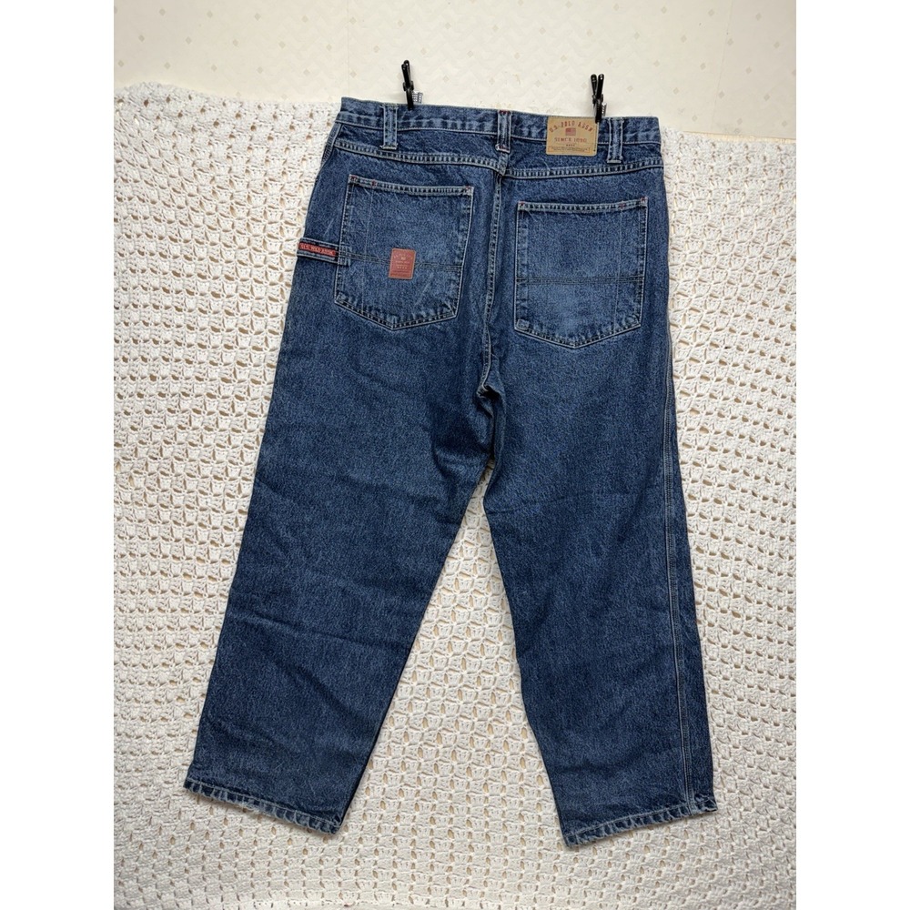 Vintage Y2K US Polo Assn Jeans Mens 38x30 Blue Denim Baggy Wide Leg Cotton